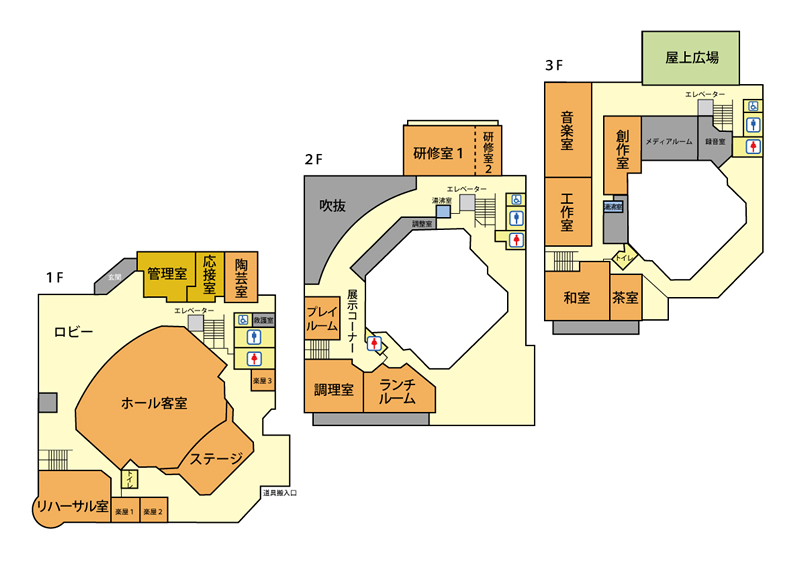木津川市加茂文化センター全体図