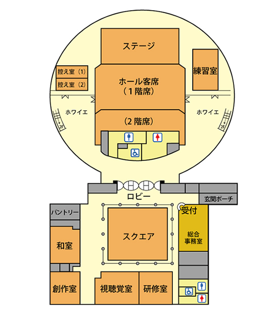 山城総合文化センター(アスピア山城)全体図