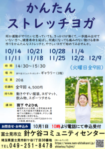 埼玉県富士見市針ケ谷コミュニティセンター　かんたんストレッチヨガ